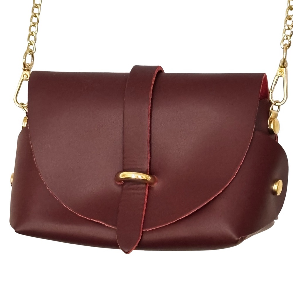 Vera Pelle Burgundy  Leather crossbody New w/o tag